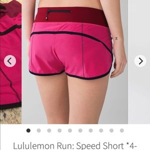 💛LuluLemon🍋 Pink Speed Up Shorts